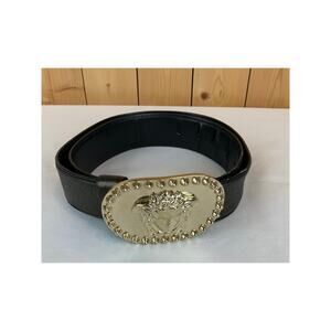 Versace Men's Leather Belt, Black- 85/34, DCDD690.DNAPA
